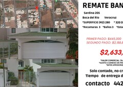 Casa en remate bancario en Sardina 205 Costa de Oro Boca del Rio Veracruz JLC
