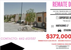 REMATE EN FRACC RESIDENCIAL RANCHO ALEGRE, TORREON COAHUILA / MAR