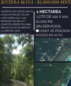 Riviera Maya, Hectarea a 8 Min de Tulum.