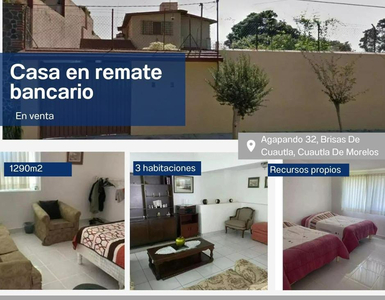 Casa En Venta En Agapando 32, Brisas De Cuautla, Remate Bancario