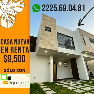Doomos. Casa nueva en renta $9,500 en La Rayana II, 3 recámaras, entrega en Abril