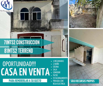 Gran Oportunidad Casa A Remodelar De 3 Hbs Y Un Baño, Cancún