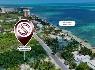 Doomos. Condominio con Club de playa frente al mar, Alberca, gym y Salón de eventos, en Costa mujeres, Cancun.