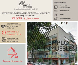 Vendo Departamento En Gabriel Mancera 7, Piedad Narvarte, Benito Juárez, 03103 Ciudad De México, Cdmx. Remate Bancario. Certeza Jurídica Y Entrega Garantizada