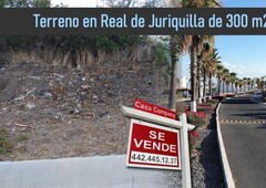 Se Vende Terreno de 300 m2 en REAL DE JURIQUILLA, Único !!