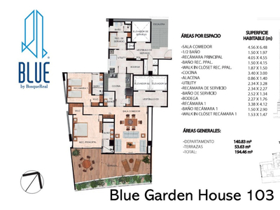 Blue Garden House 103 Bosque Real, Preventa Único Con Terraza De 53m2 En 1er Nivel