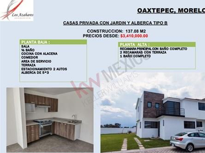 ¡preventa! Casa Sola 3 Recámaras 137.08m2 / Condominio Los Azahares Oaxtepec Tipo B