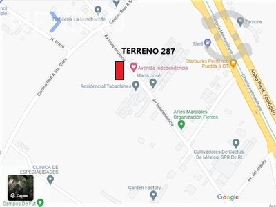 Se vende terreno zona San Andres Cholula Puebla