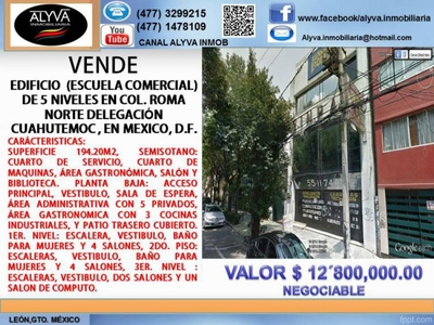 Edificio en Venta en COL. ROMA Cuauhtémoc, Distrito Federal