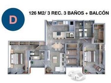 3 cuartos, 126 m venta de departamento en valle pte d nlc 3 dormitorios 126 m2