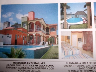 Casa en Venta en por la playa y frente al rio Túxpam de Rodríguez Cano, Veracruz