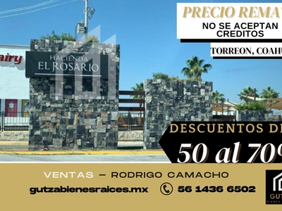 Doomos. Gran Remate, Casa en Venta, Hacienda del Rosario, Torreon, Coahuila. RCV