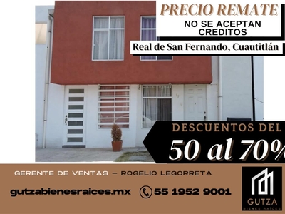 Doomos. Casa en venta en Cuautitlan Estado de Mexico con estacionamiento a precio de remate RLR