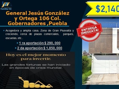 Hermosa casa en fracc, Gobernadores de Puebla, Entrega Inmediata!!! .mvm