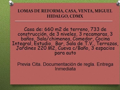 lomas de reforma, casa, venta, miguel hidalgo, cdmx