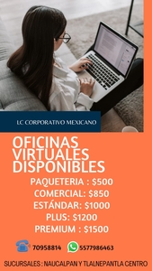 PONEMOS A SU DISPOSICION OFICINAS VIRTUALES DESDE $1550