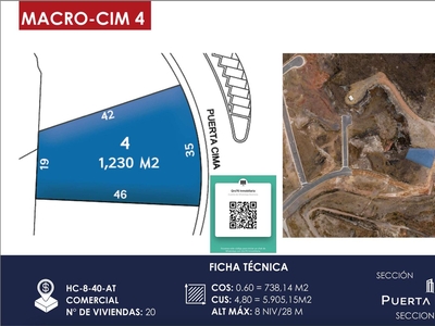 Doomos. Terrenos Comerciales (1,230m2) Paseo de la Republica (Juriquilla), Qro76. $9mdp