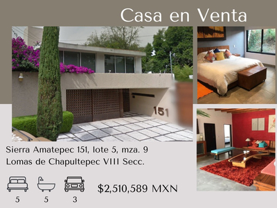 Remate Casa En Sierra Ametepec, Lomas De Chapultepec Viii Secc, Cdmx