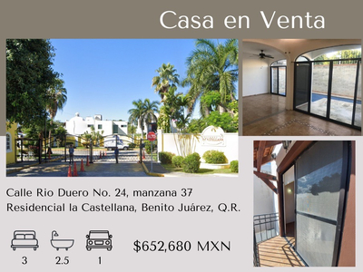 Venta Casa En Rio Duero 24, Residencial La Castellana, Benito Juarez, Quintana Roo