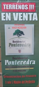 Terreno en Venta en Residencial Pontevedra Morelia, Michoacan de Ocampo