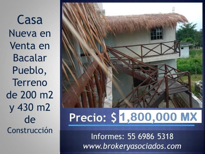 Casa En Venta En Bacalar - Pueblo