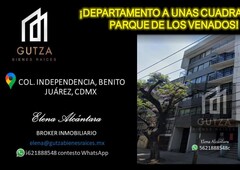 departamento en venta - angel urraza 260 col independencia benito juarez cdmx, independencia