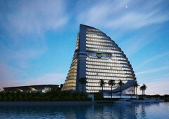 departamento en venta en cancun, shark tower, 1 recamara metros cúbicos