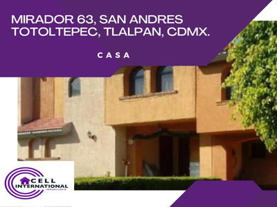 Venta De Casa En Mirador, San Andres Totoltepec, Tlalpan, Cdmx