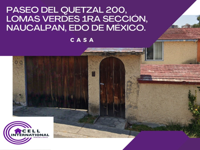 Venta De Casa En Paseo Del Quetzal, Lomas Verdes 1ra Sección, Naucalpan, Edo De Mexico