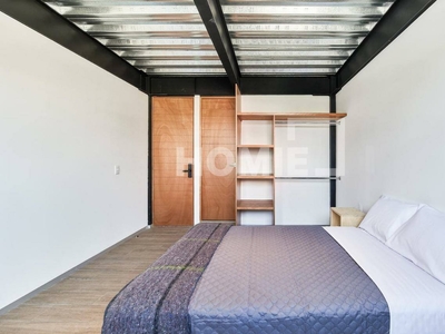 Habitación minimalista amueblada con servicios incluidos en Col. Del Valle Norte, Benito Juárez CDMX.