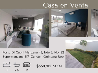Venta De Remate: Casa En Porto Di Capri, Cancun, Q.r.